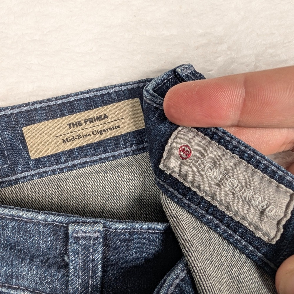 AG‎ Adriano Goldschmied The Prima Jeans Womens 27R Blue Mid-Rise Cigarette Slim - Picture 2 of 9